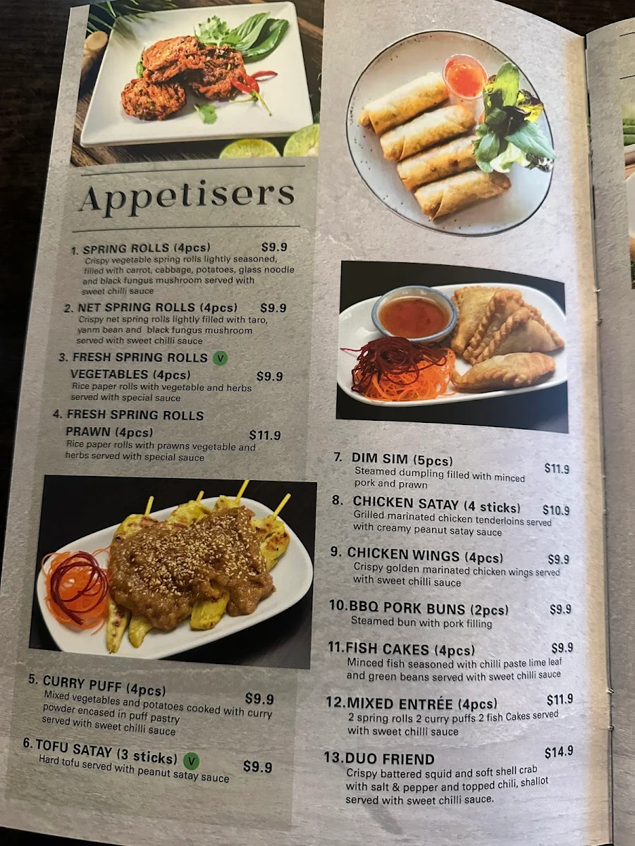 Menu, Thai Old Town Restaurant