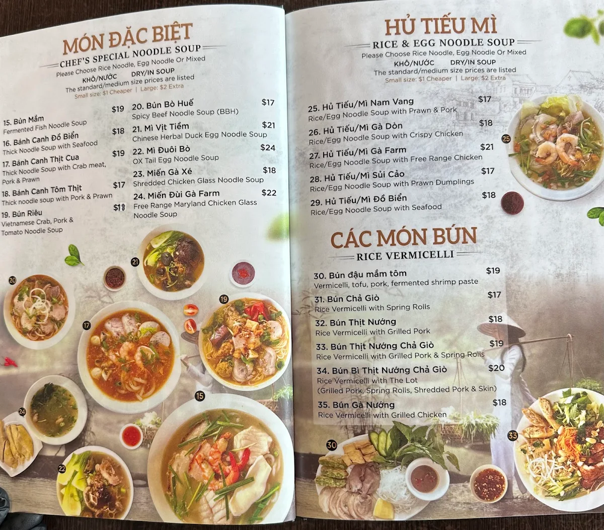 Menu, DAI NAM Cafe And Takeaway