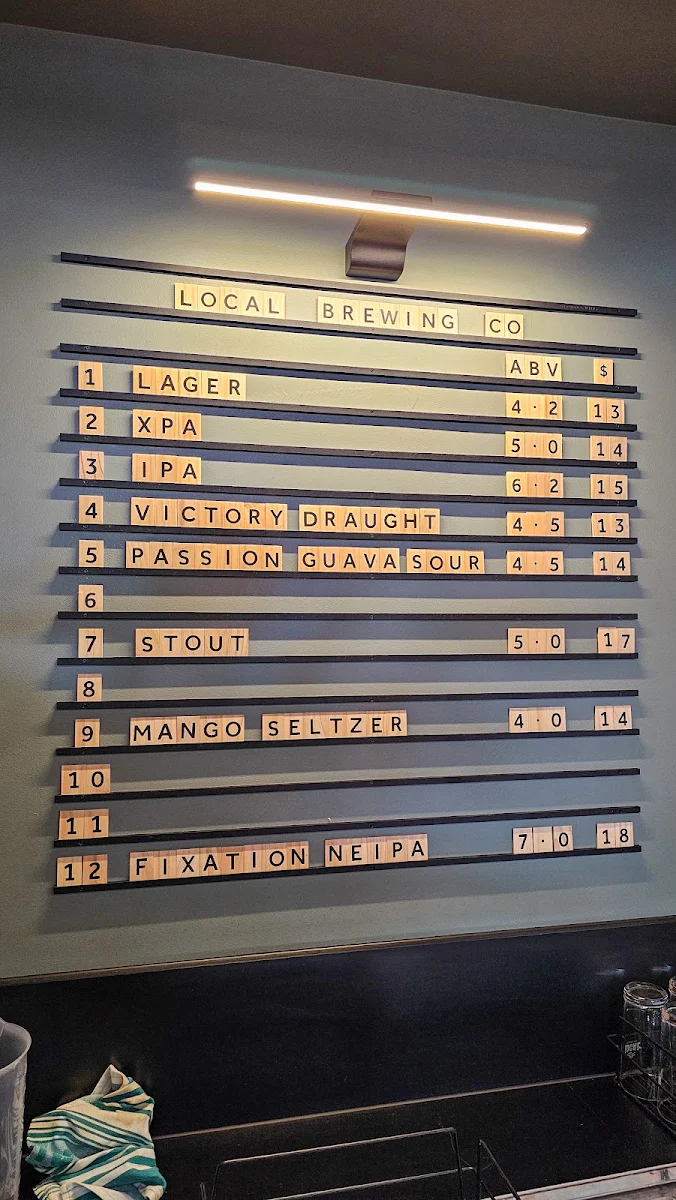 Menu, Local Brewing Co. Taproom & Pizza Kitchen