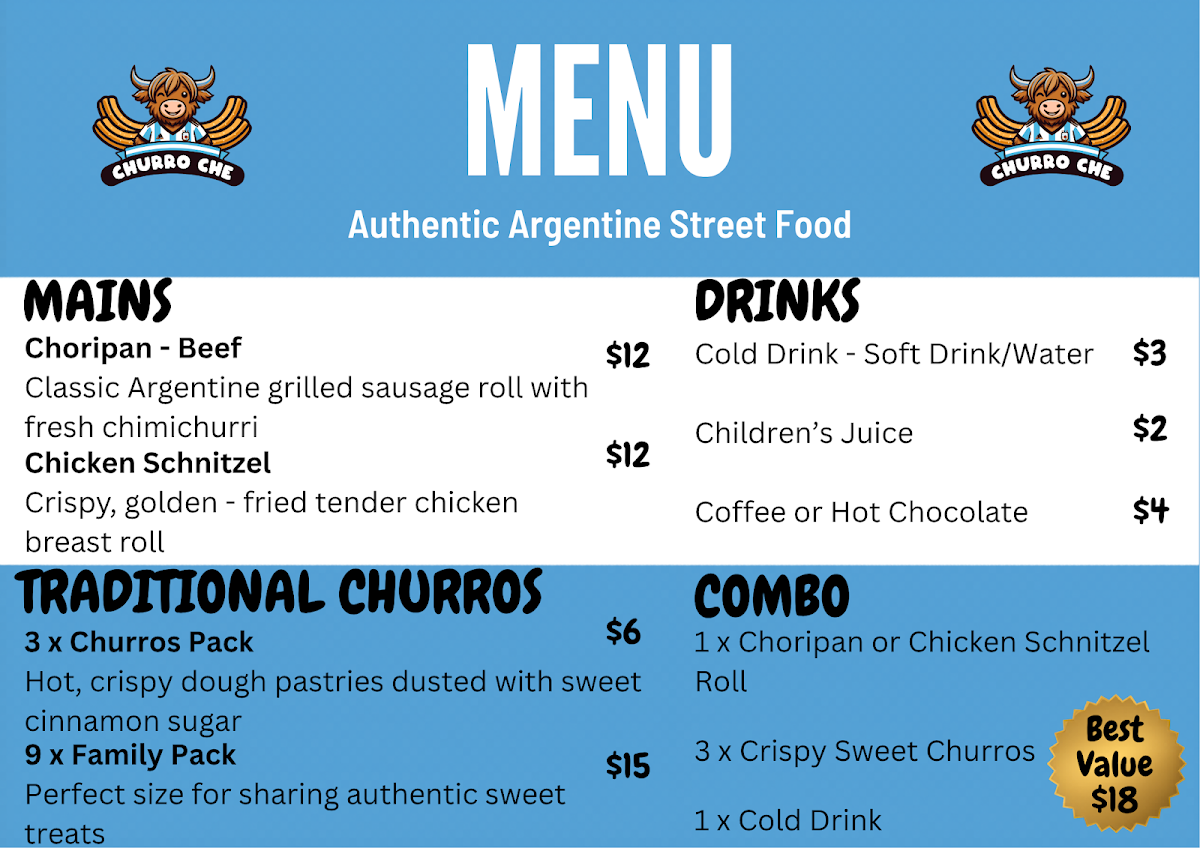 Menu, Churro Che