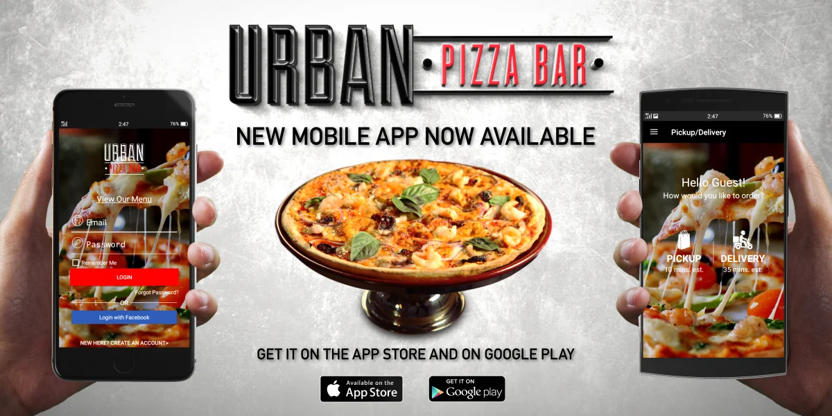 Menu, Urban Pizza Bar