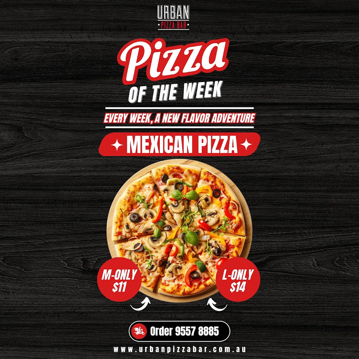 Menu, Urban Pizza Bar