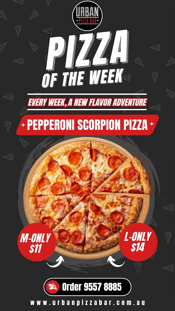 Menu, Urban Pizza Bar