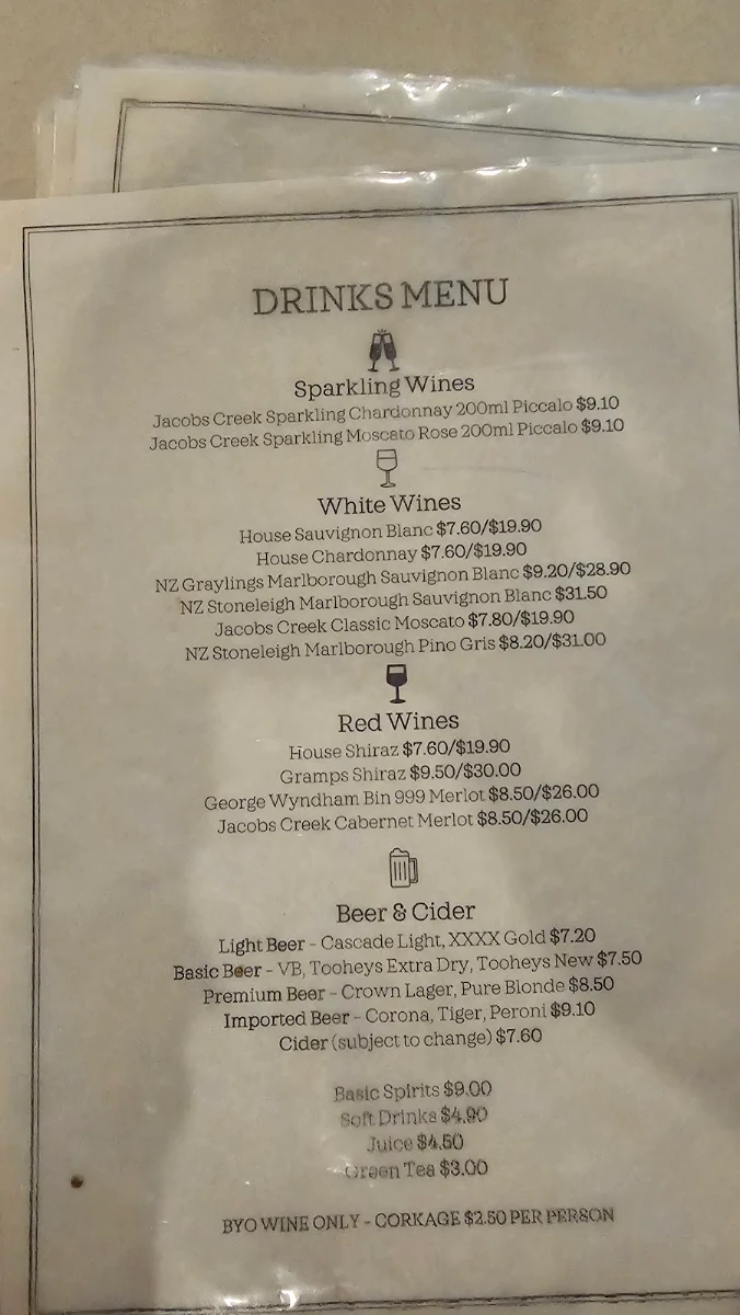 Menu, Kampung Malay Restaurant