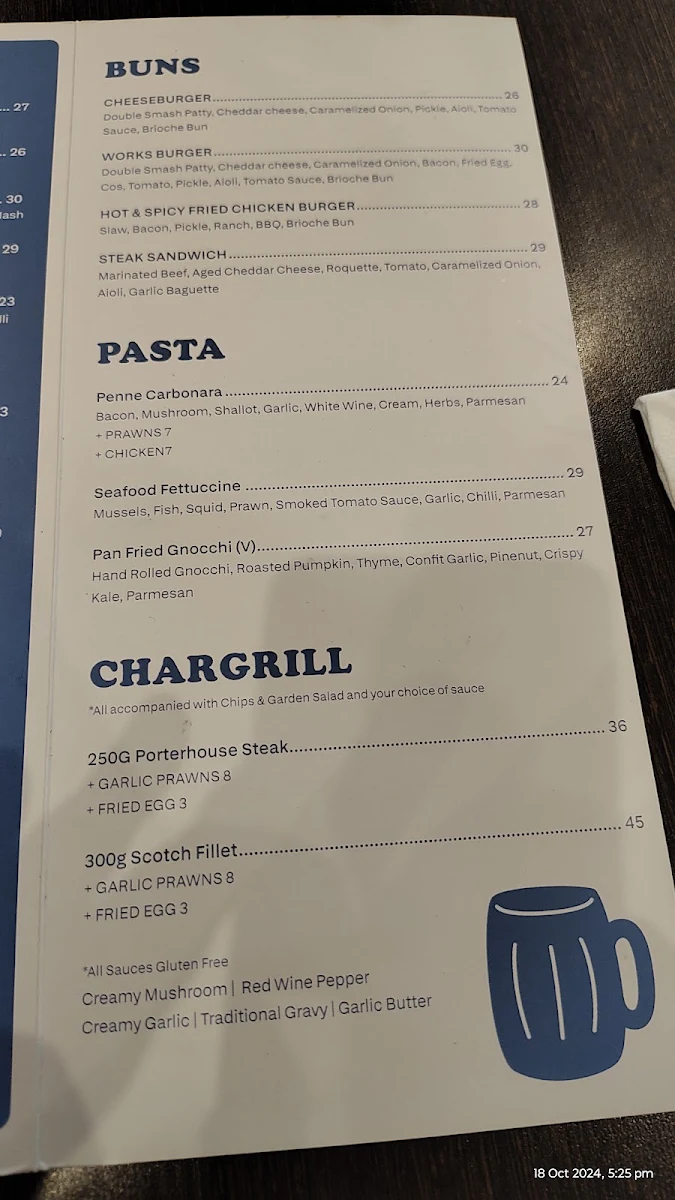 Menu, The Kwinana Local Bar and Bistro