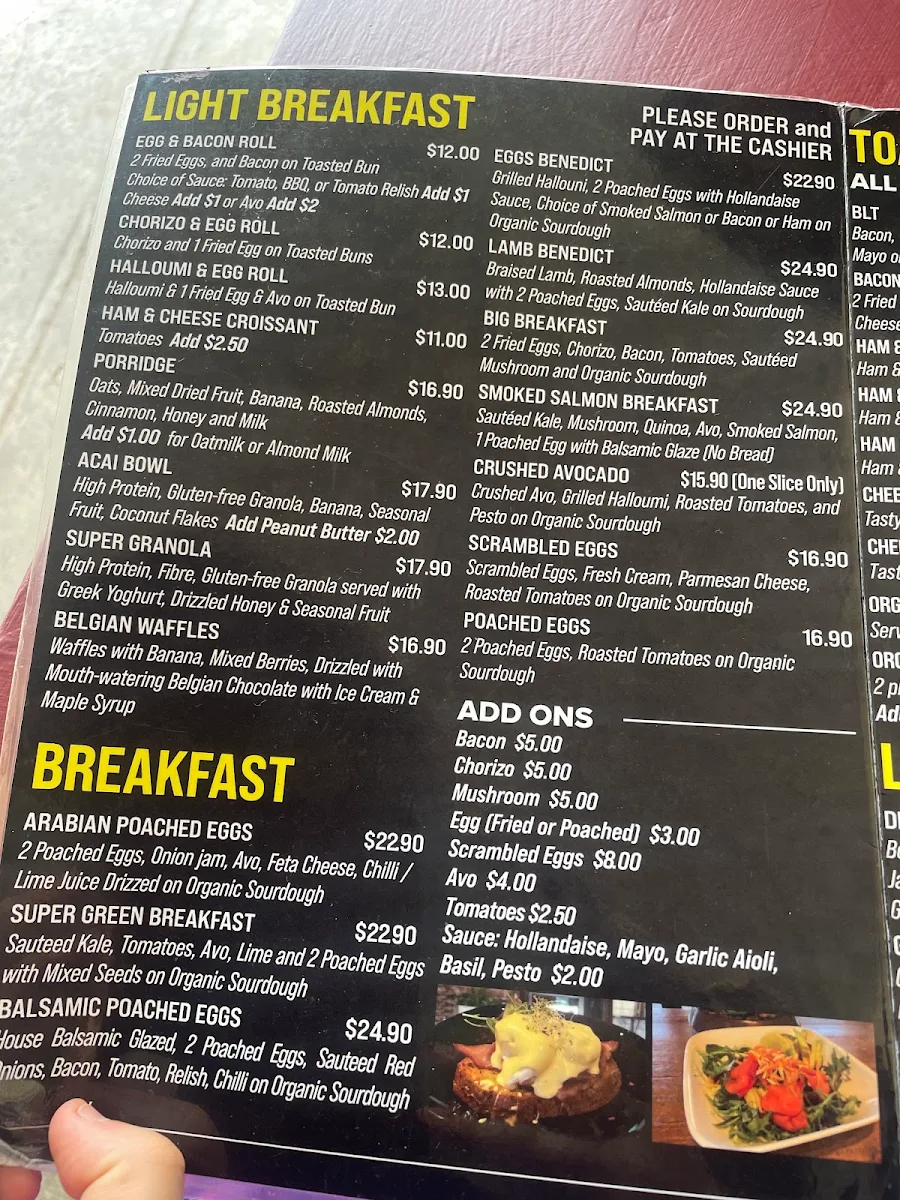 Menu, Vertical Espresso