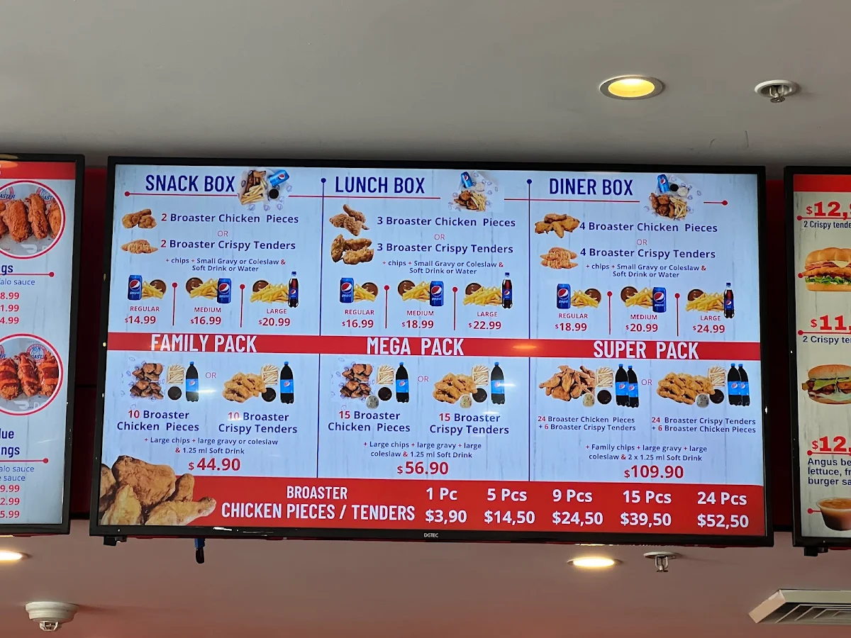 Menu, Broaster Chicken Olympic Park/Antonio's Chicken