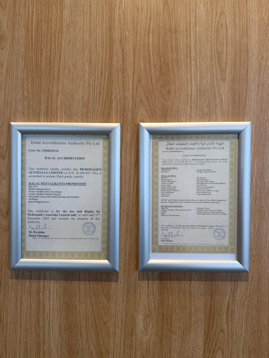 Menu, McDonald's Auburn West