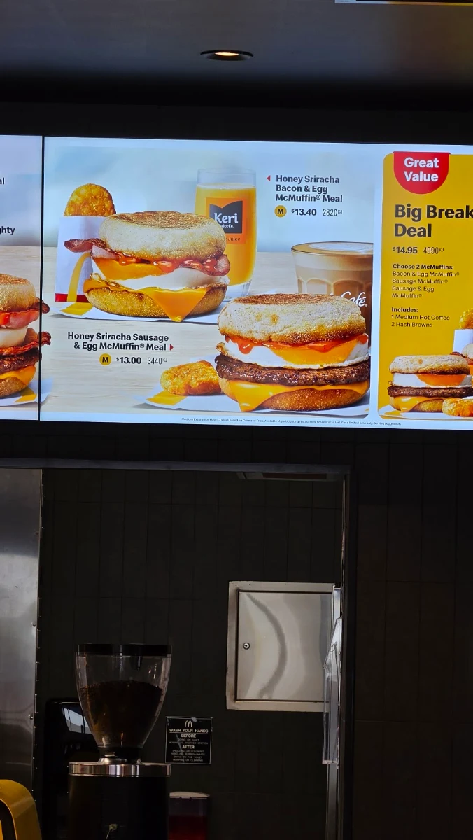 Menu, McDonald's Auburn West