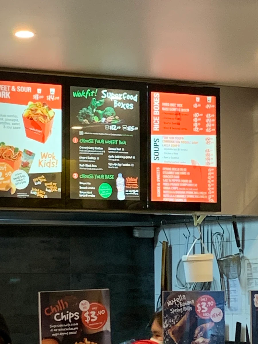 Menu, Wokitup! Braddon