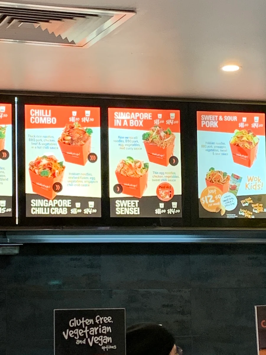 Menu, Wokitup! Braddon