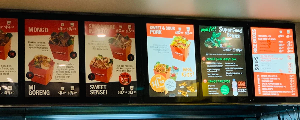Menu, Wokitup! Braddon