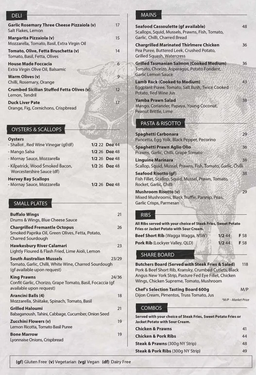 Menu, Osso Penrith