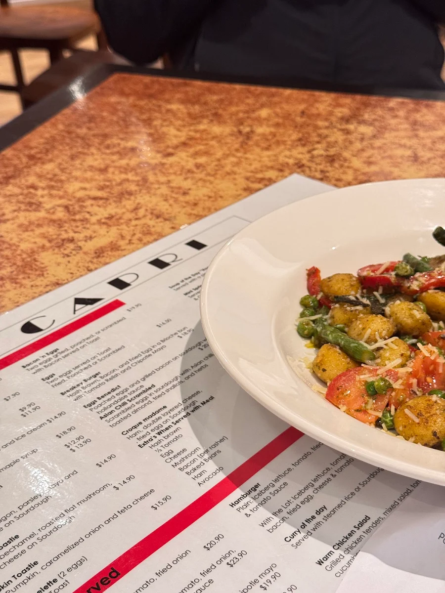 Menu, Capri Cafe