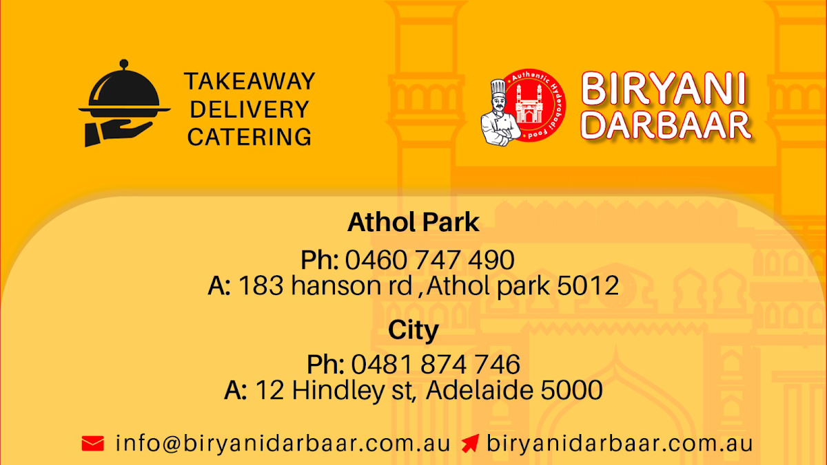 Menu, Biryani Darbaar City