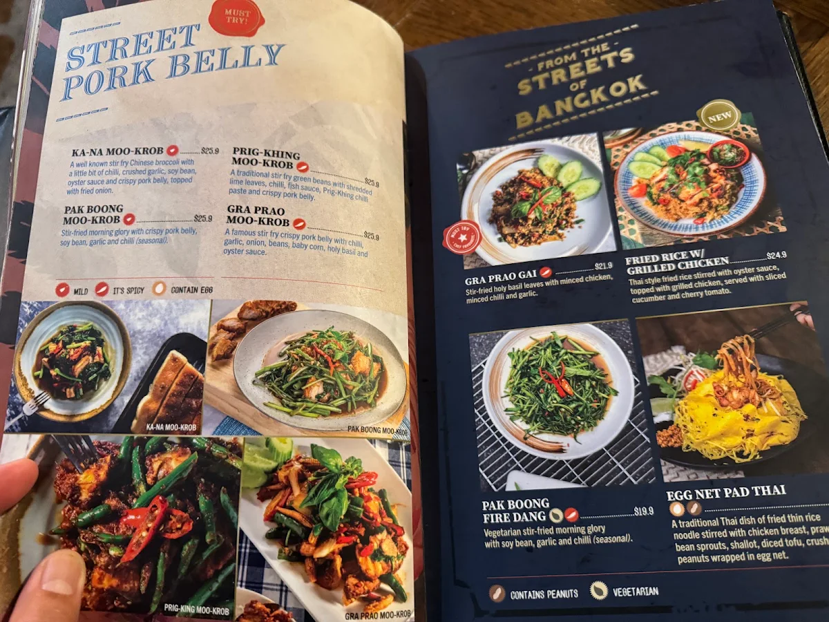 Menu, Little Bangkok