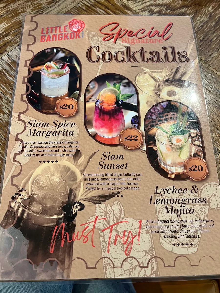 Menu, Little Bangkok