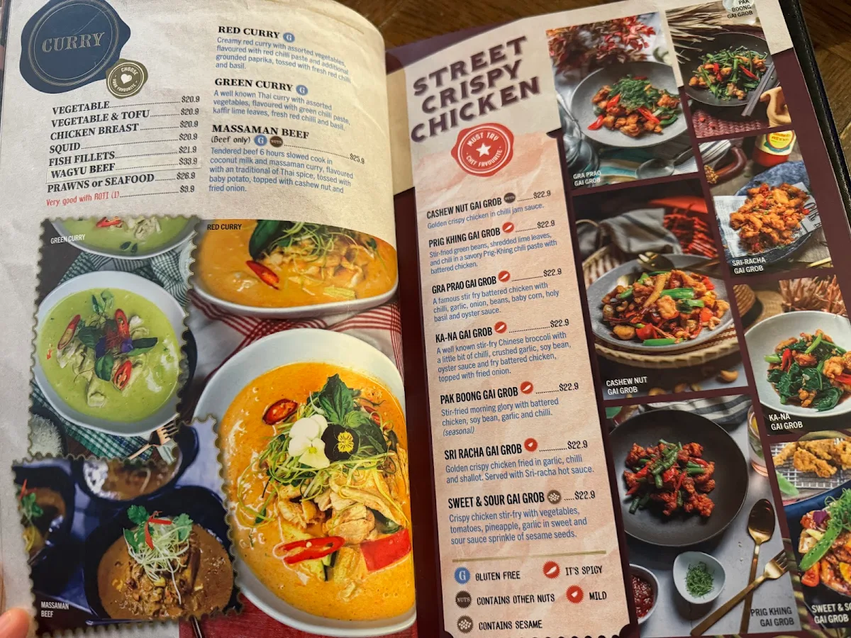 Menu, Little Bangkok
