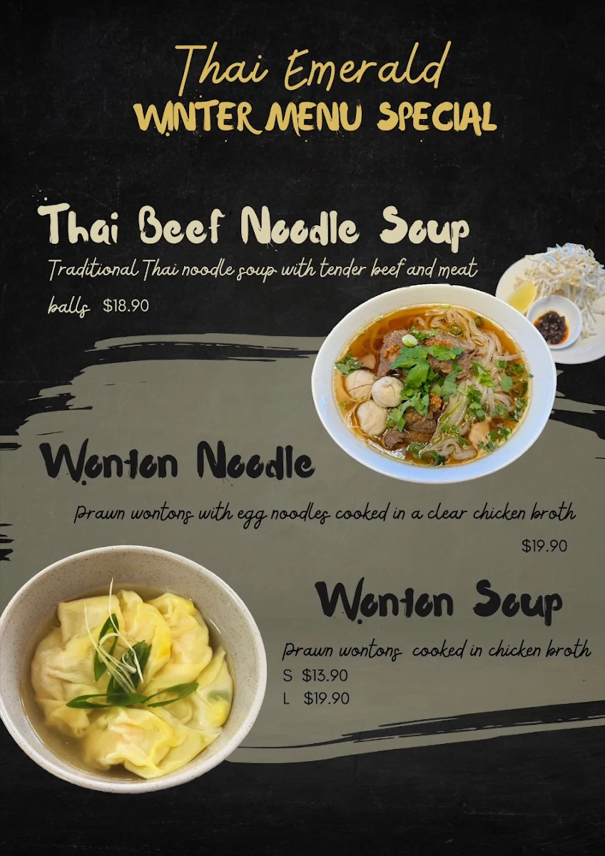 Menu, Thai Emerald