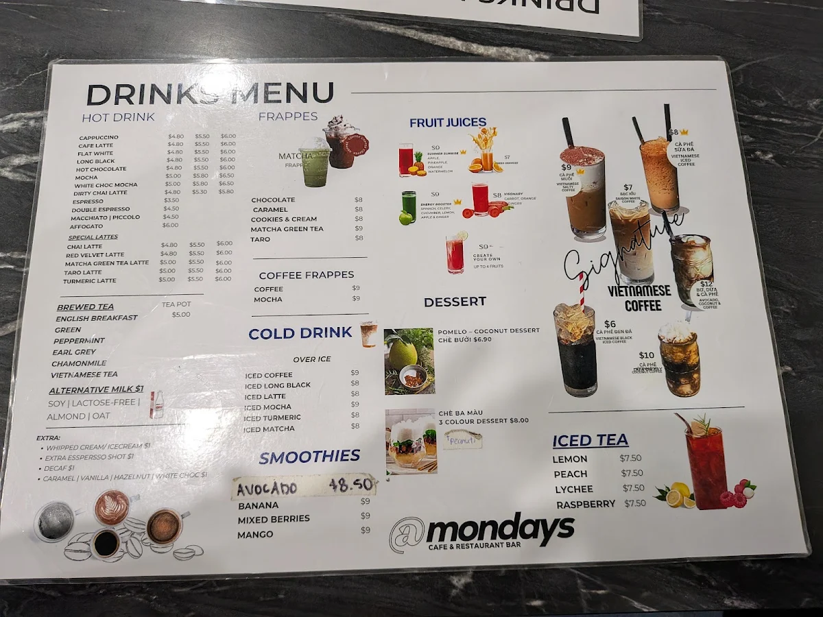 Menu, @Mondays
