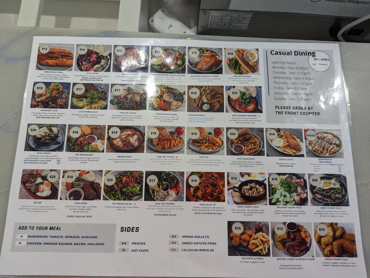 Menu, @Mondays