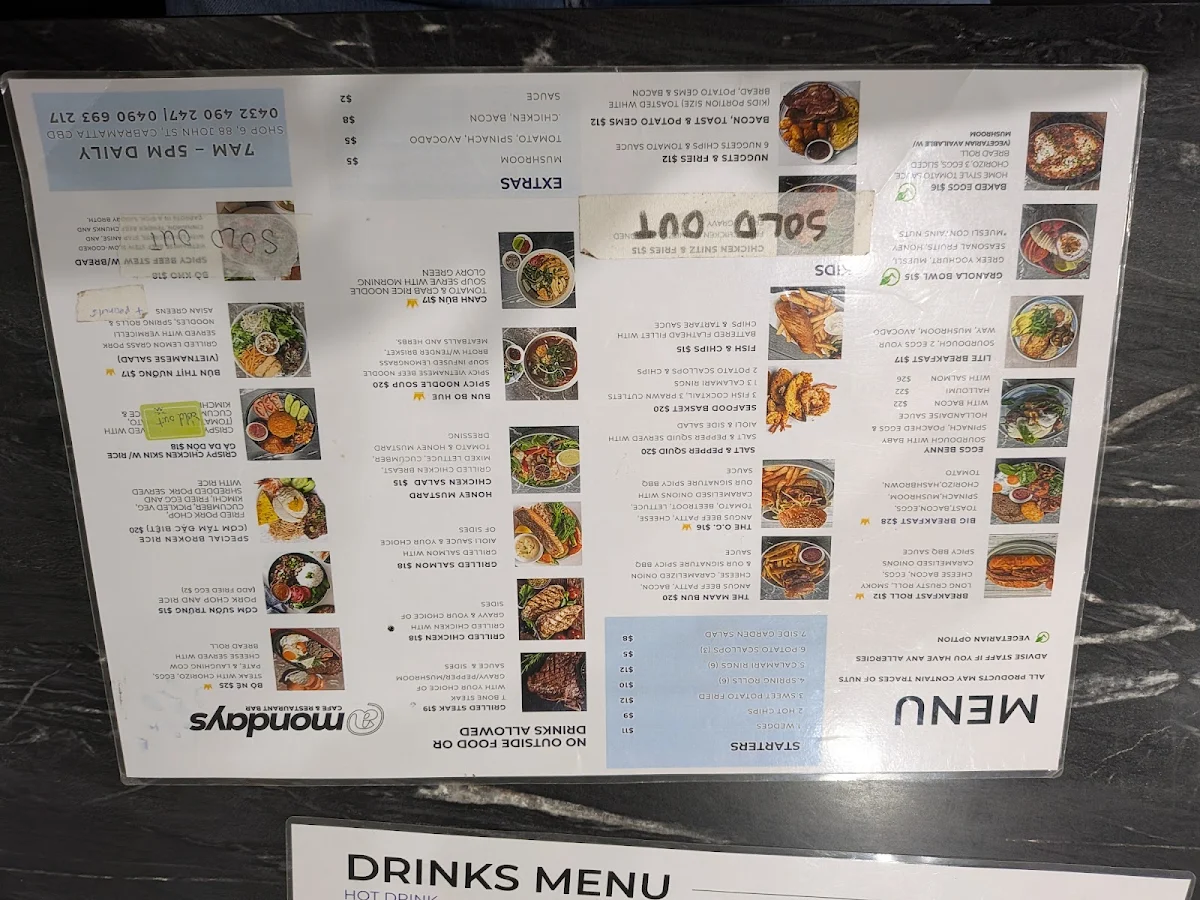 Menu, @Mondays