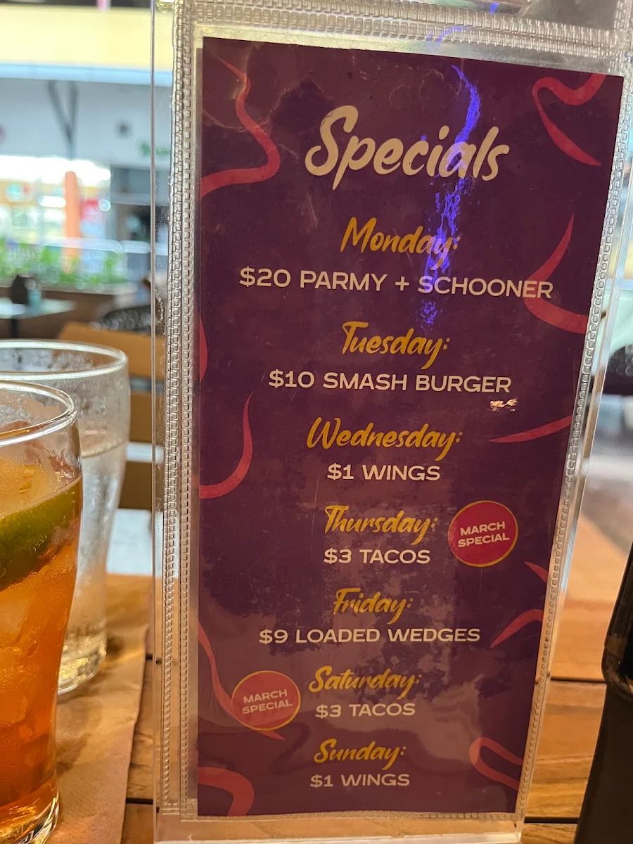 Menu, Monsoons Darwin