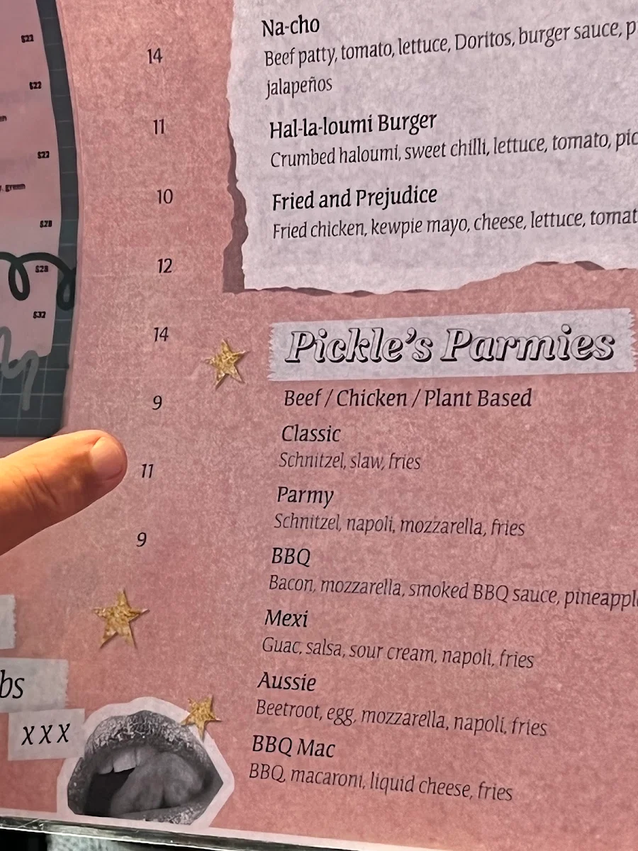 Menu, Monsoons Darwin