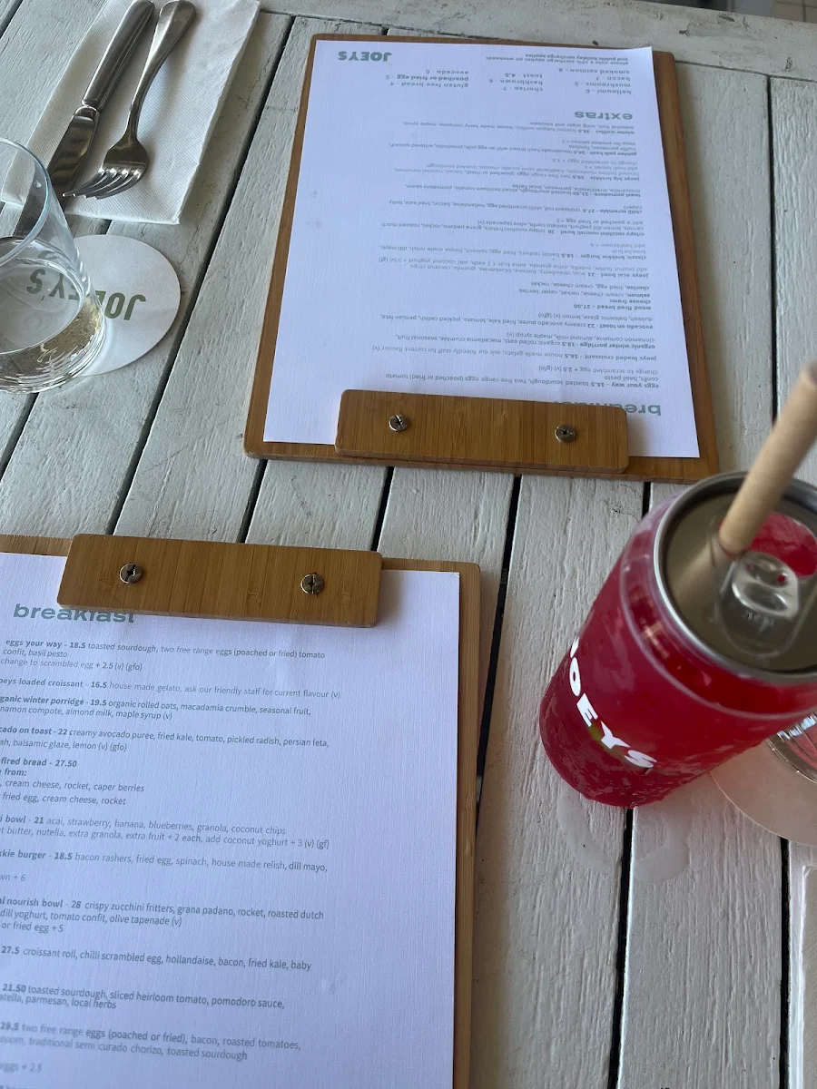 Menu, Joey's