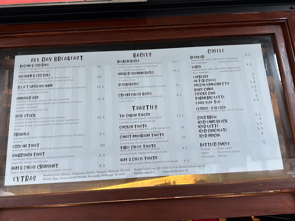 Menu, Little Me Cafe Waverley