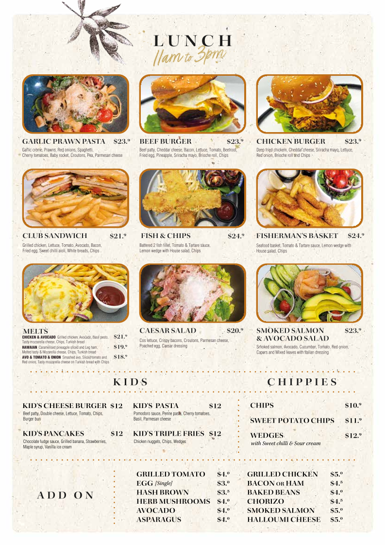 Menu, Caffe Cherry Beans