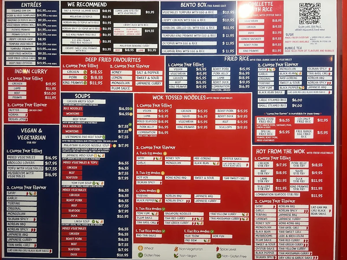 Menu, Kung Food