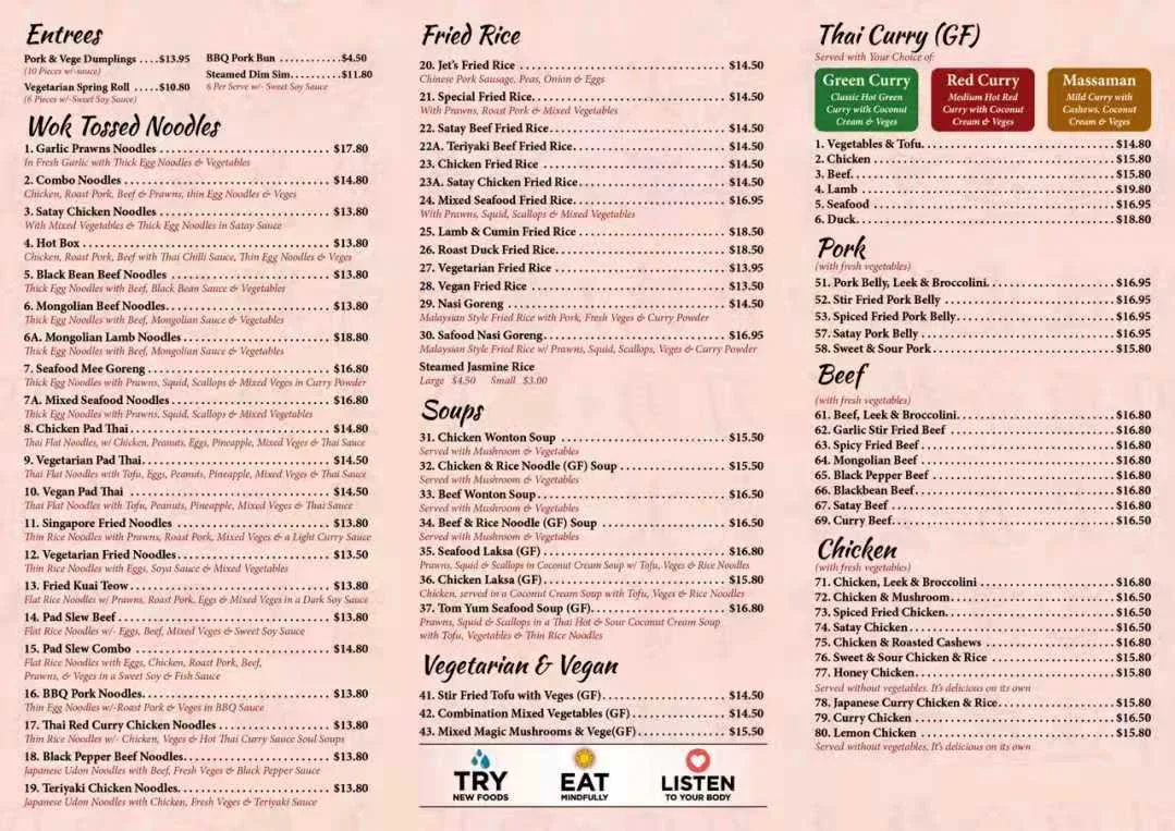 Menu, Kung Food
