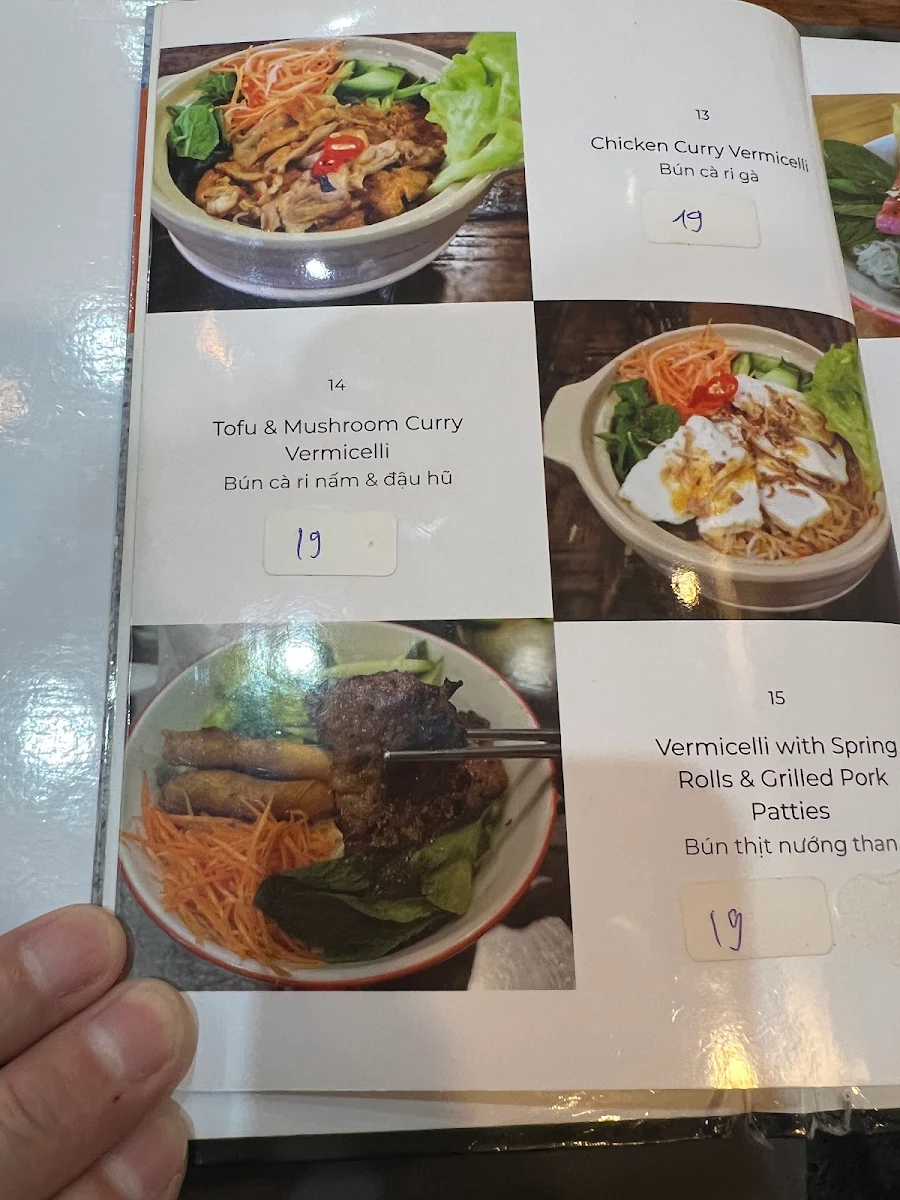 Menu, Me Pho Vietnamese Street Food