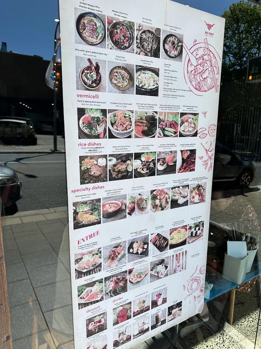 Menu, Me Pho Vietnamese Street Food