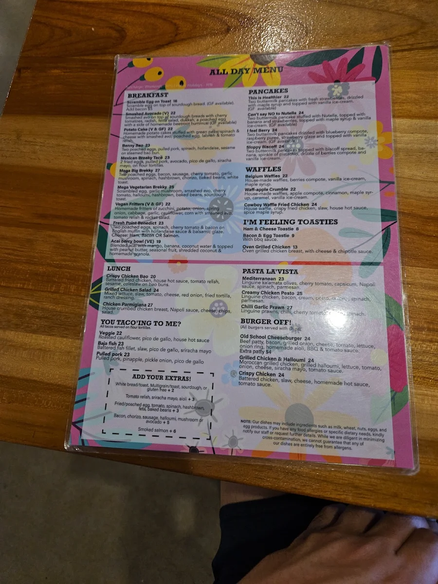 Menu, Fresh Point Cafe. Nightcliff