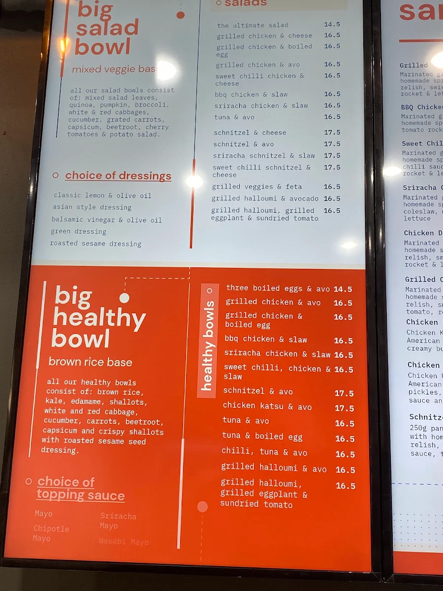 Menu, The sandwich stop