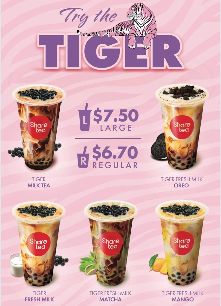 Menu, Sharetea Oran Park