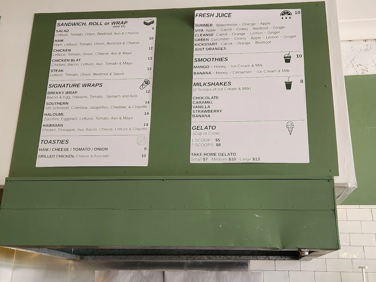 Menu, Mt Ainslie Canteen
