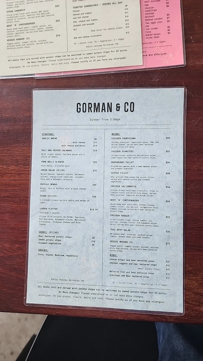 Menu, Gorman & Co