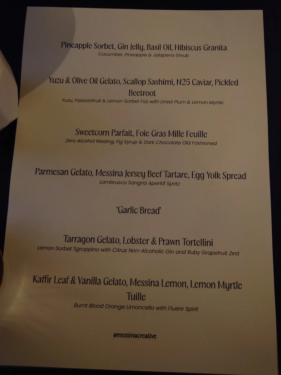 Menu, Gelato Messina Marrickville - Messinaville