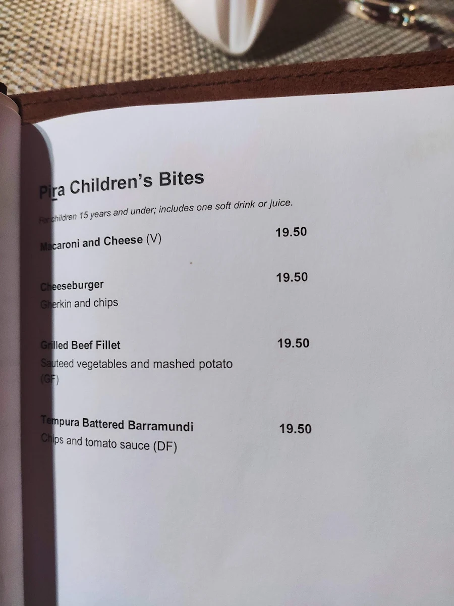 Menu, Pira Pool Bar