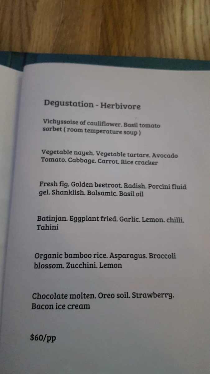 Menu, COYA