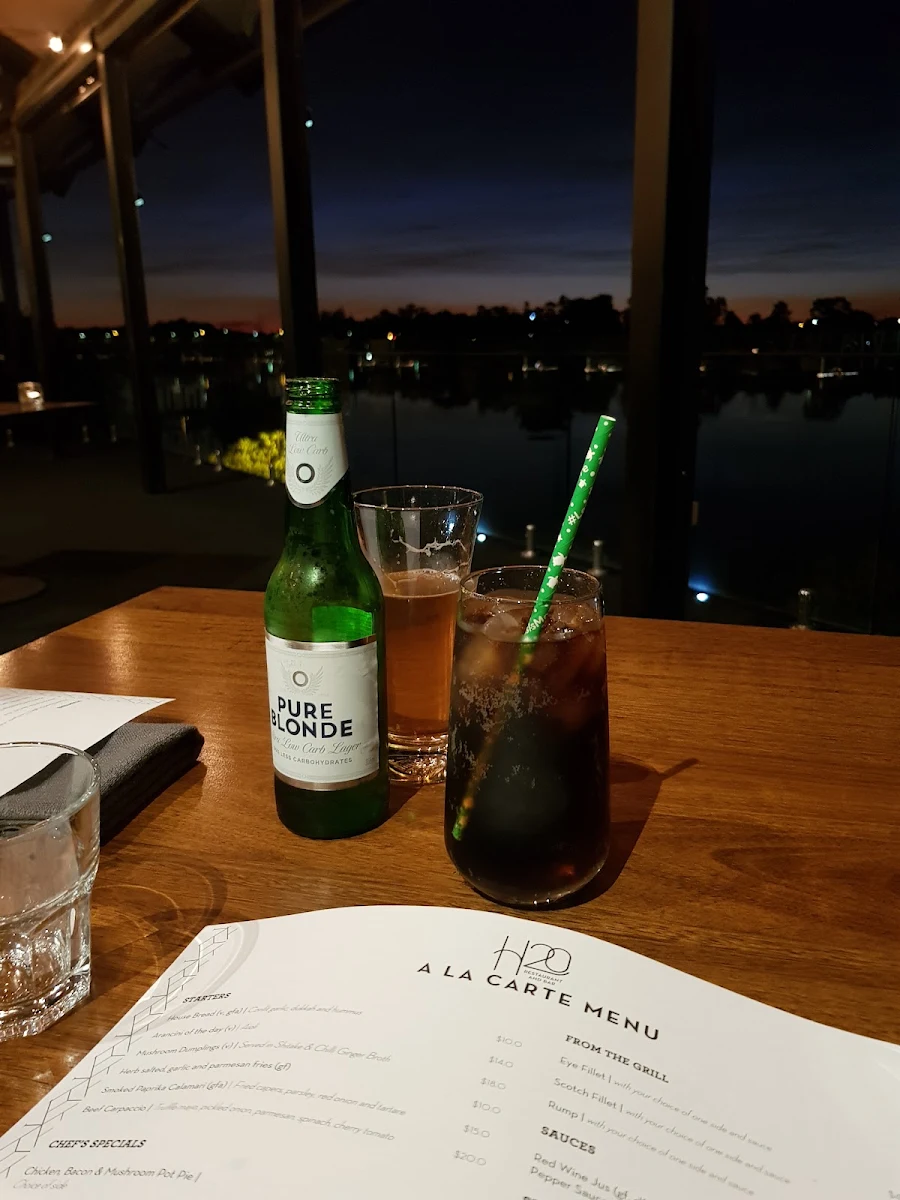 Menu, H20 Restaurant & Bar