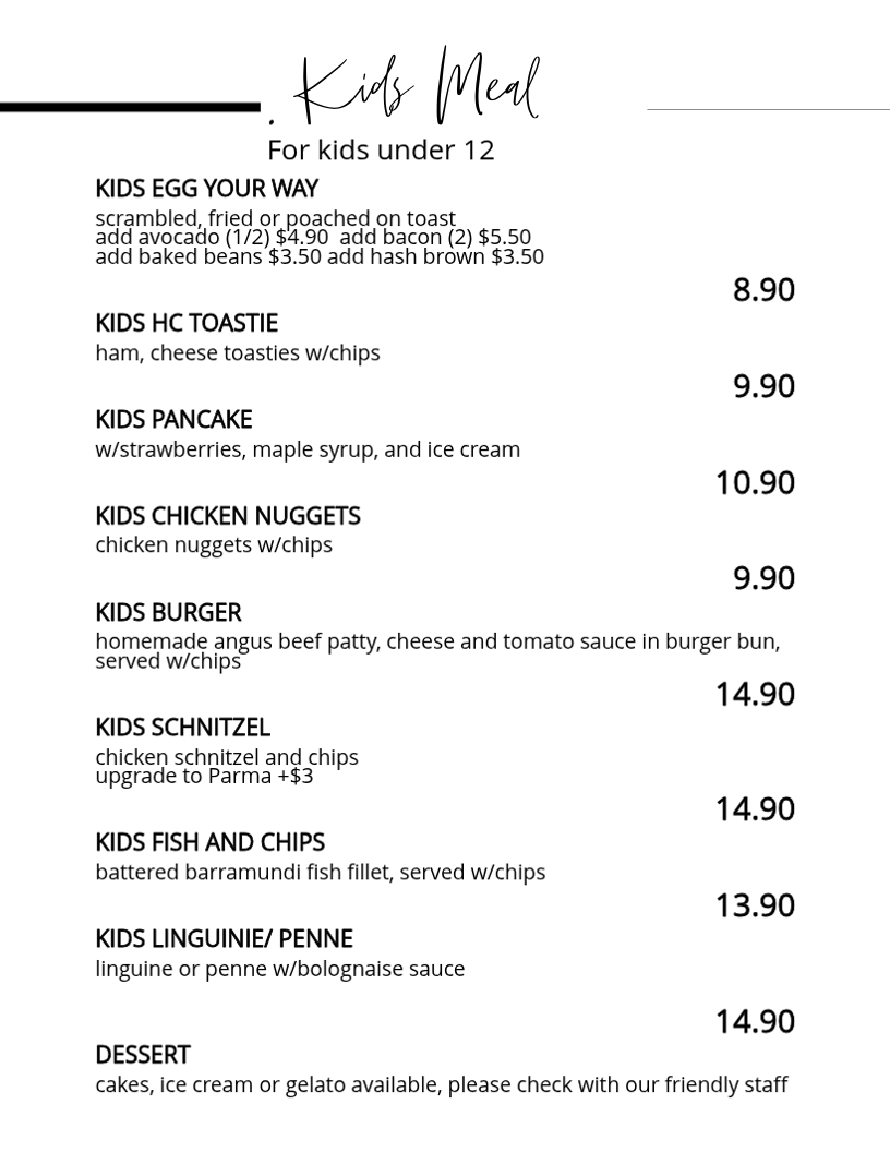 Menu, Lava Cafe Restaurant Bar & Lava Lounge