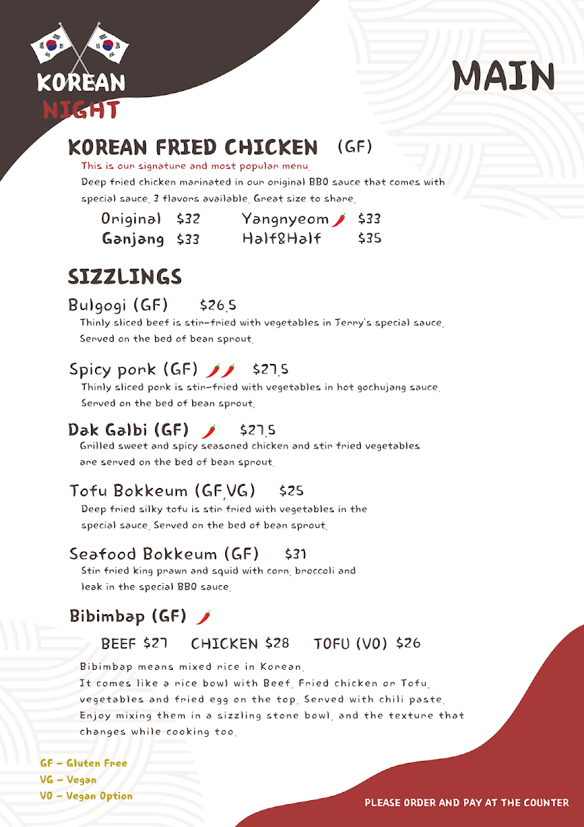 Menu, FOREST Lismore
