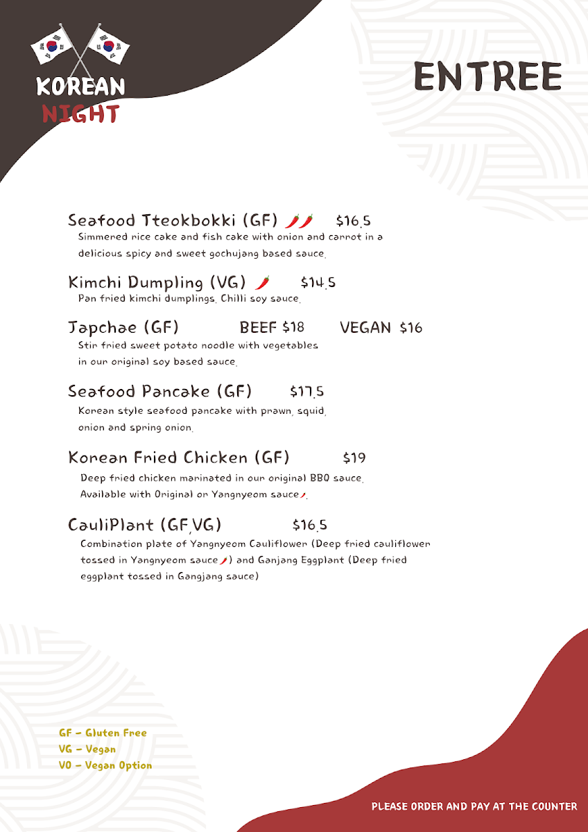 Menu, FOREST Lismore