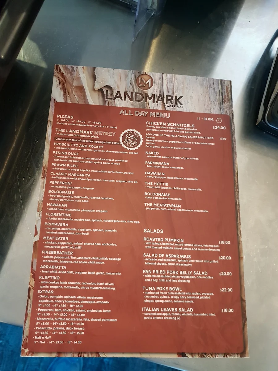 Menu, The Landmark @ Gateway