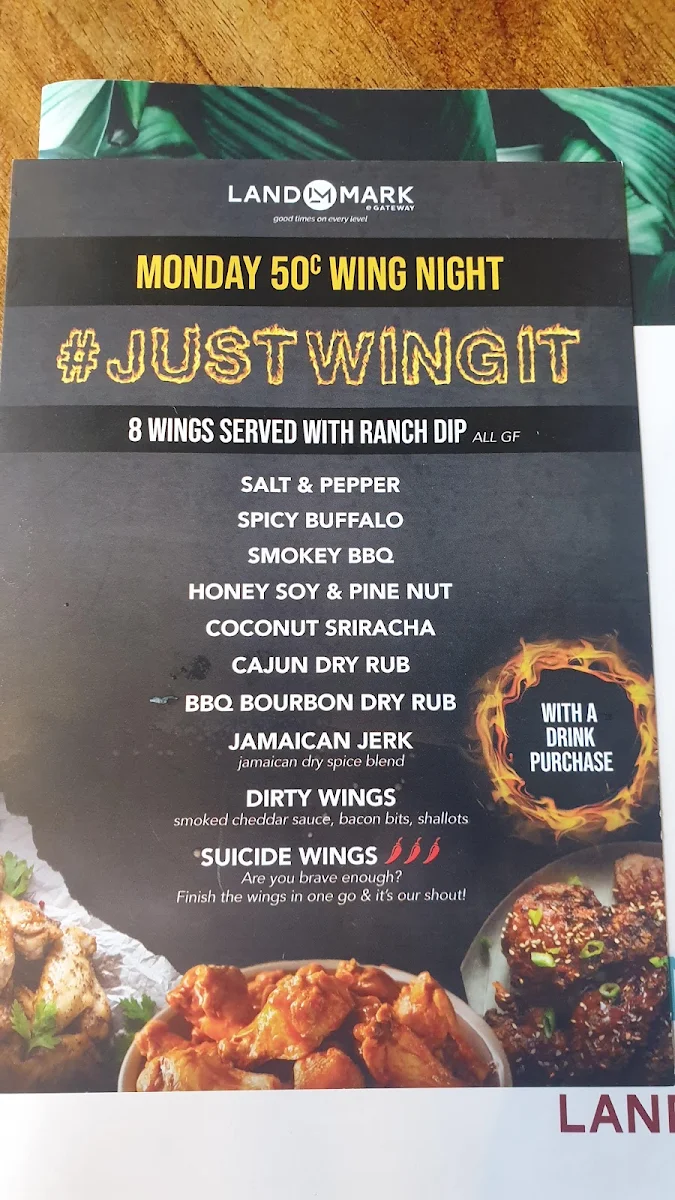 Menu, The Landmark @ Gateway