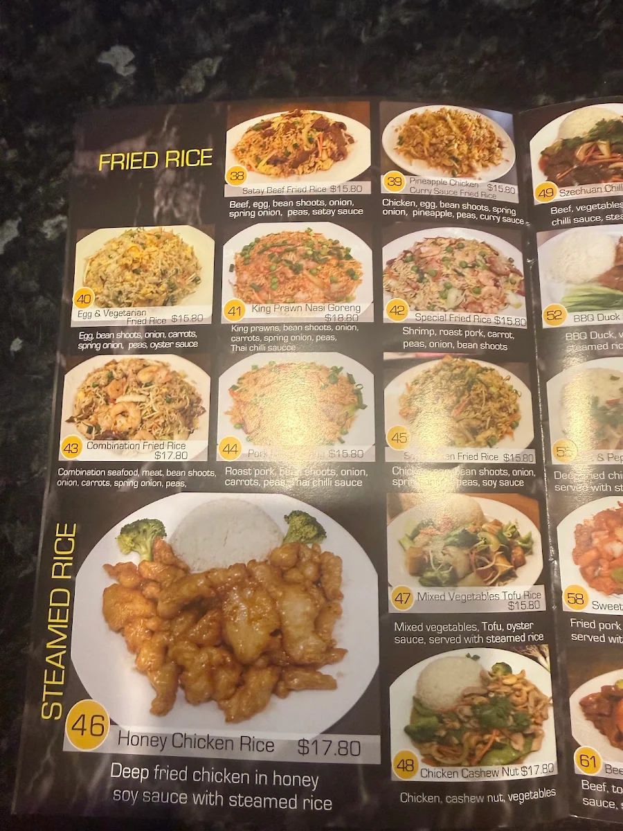 Menu, Noodle Paradise Goulburn